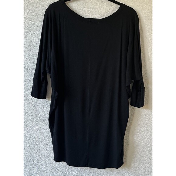 41 Hawthorn Black Tunic Top Women’s Size L Bat Wing Sleeves Tapered Waist - Picture 6 of 7